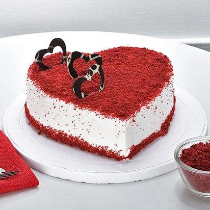 Send 1KG Cake Red Velvet Heart Shape Online | GoGift