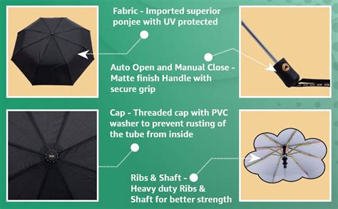 Buy Sun Jet 3 Fold, Auto Open, UV Protective Umbrella, Black at Amazon.in