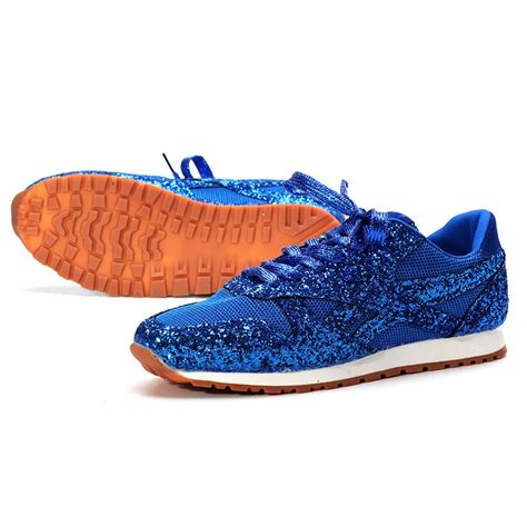 Women's Sequin Glitter Lace Up Athletic Sneakers Rhinestones Wedge ...