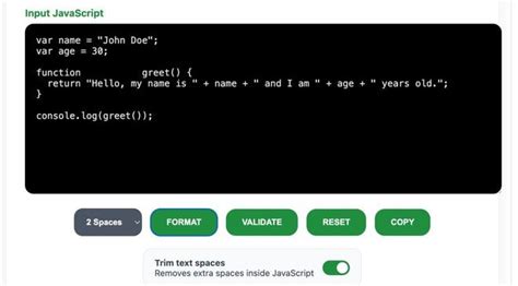 JavaScript Formatter 的图像结果