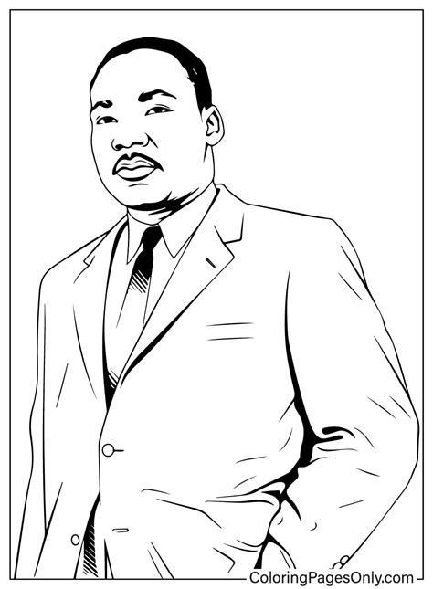 Luther Martin King Jr Coloring Mlk Pages Drawing Step Kids Dr Printable ...