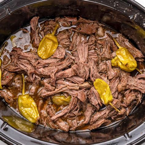 Slow Cooker Shredded Beef With Pepperoncini at Michele Bodden blog