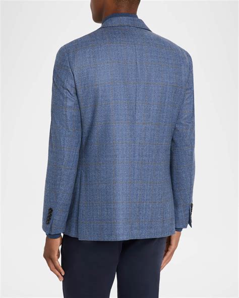 Peter Millar Men's Delrose Windowpane Soft Sport Coat | Neiman Marcus