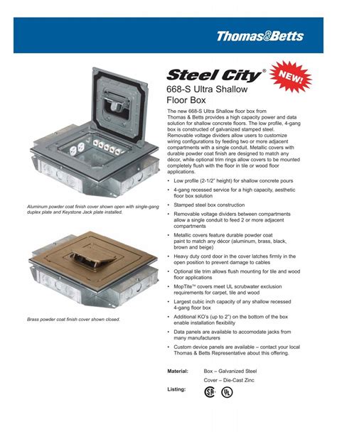 Steel City - 668-S Ultra Shallow Floor Box