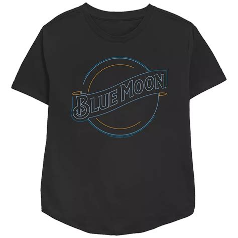 Women's Blue Moon Neon Lights Sign Relaxed Fit Graphic Tee