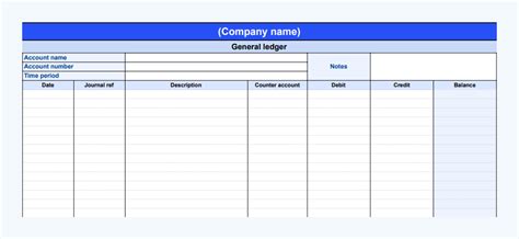 Excel Accounting Ledger Template Free