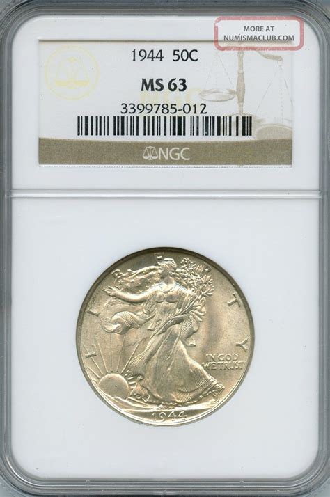 1944 Liberty Walking Half Dollar Ms 63 | Ngc Graded