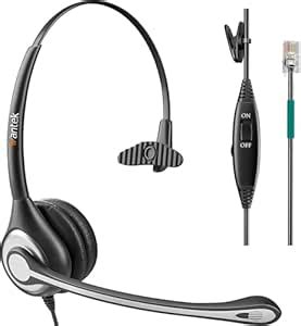 Phone Headset RJ9 with Microphone Noise Cancelling & Mute Switch ...