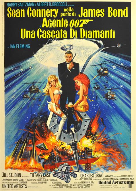 Original Vintage James Bond Movie Poster For The 007 Film, Diamonds Are ...