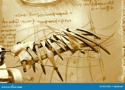 Uitstekend Leonardo Da Vinci Invention Stock Illustratie - Illustration of geschiedenis ...