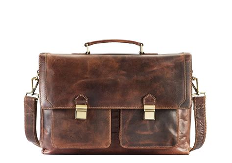 PICCO MASSIMO Leather Made Men’s 15.6-inch Laptop Padded Office ...