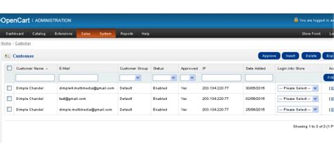 Opencart - customer export module 1.5.x