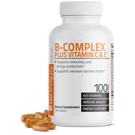 Vitamin B-Complex with Vitamins C and E - 100 Tablets | Vitamins & Supplements | Bronson ...