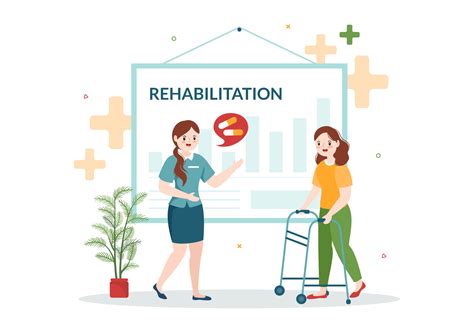 Rehabilitation Flat Cartoon Hand Drawn Templates Illustration with ...