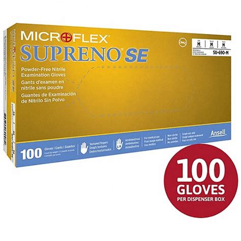 ANSELL, Food-Grade/Gen Purpose/Medical-Grade, M ( 8 ), Disposable ...