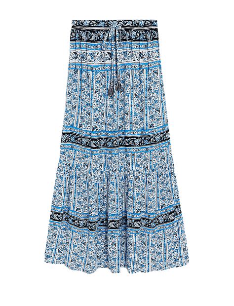 Buy Printed Maxi Tiered Skirt at Marks & Spencer
