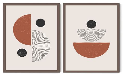 CURVED PRISMATIC FRAMED ABSTRACT ARTWORK FRAMES WITH GLASS-SET OF 2 ...