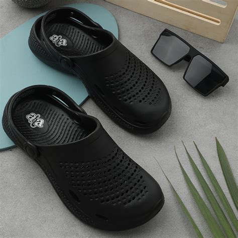 Buy A-HA Black Slingback Clogs For Men GMF-02E By Liberty