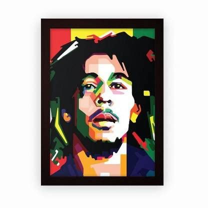 Bob Marley Illustration Art Framed Poster For Wall Hanging or Desk ...