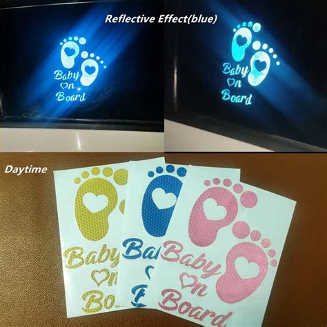 Buy Iprokiu 2pcs High Intensity Reflective Baby on Board Stickers for ...