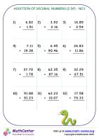 Decimal Fractions and Numbers Worksheets | Math activities