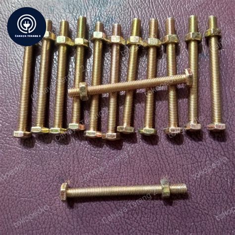 Jual Baut Mur m6 6x70 / Baut Kuning M6 / Baut Hexagon / BMK / Baut Hex ...