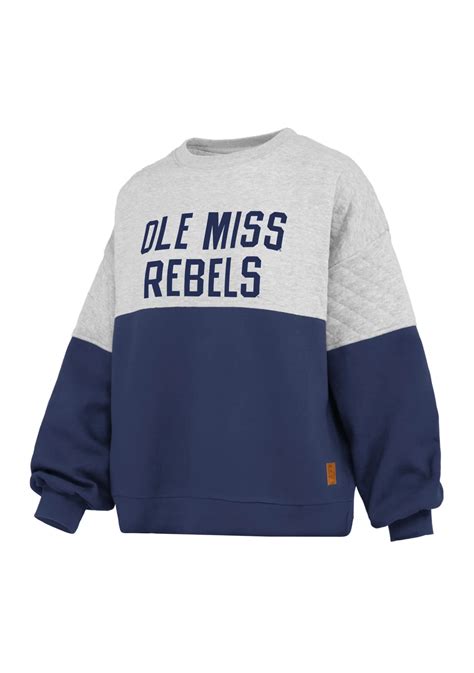 Pressbox NCAA Ole Miss Rebels Kaia Priscilla Quilted Fleece Pullover | Belk