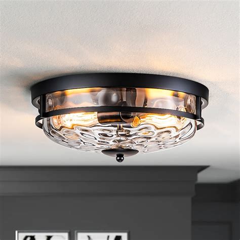 Rennnsan Wendy 2-Light 12.9-in Matte Black Led, Flush Mount Light ...