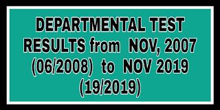 DEPARTMENTAL TEST RESULTS from NOV, 2007 (06/2008) To NOV 2019 (19/2019 ...