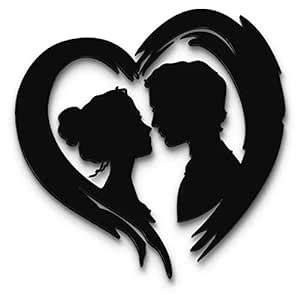 PAPER PEBBLES Romantic Couple With Heart MDF Hanging Wall Art Ready to ...