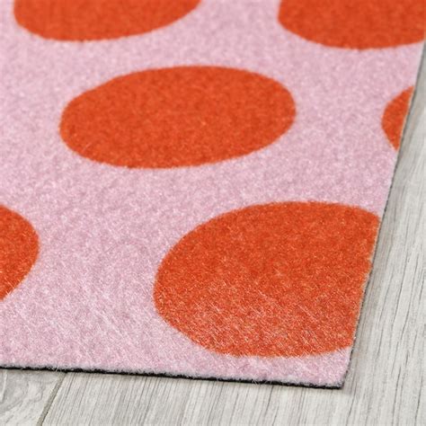 KÖRFÄLTSPIL door mat, pink orange/circle pattern, 40x60 cm (1'4"x2'0 ...