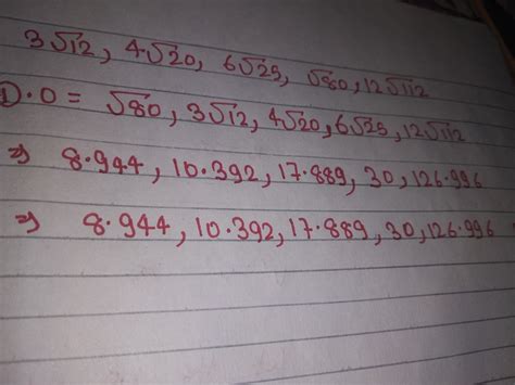 3√12,4√20,6√25,√80,12√112 arrange in descending order - Brainly.in