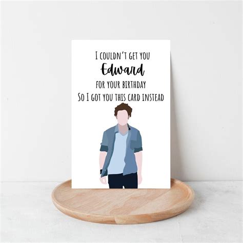 Printable Edward Cullen Birthday Card, Bookish Funny Card for Her ...