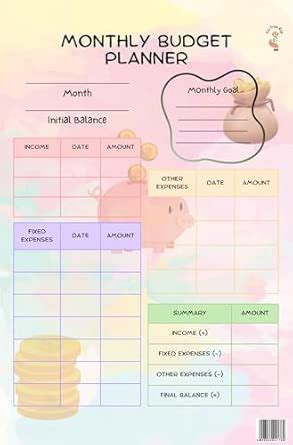 Monthly Budget Planner for Kids and Adults | Financial Literacy ...