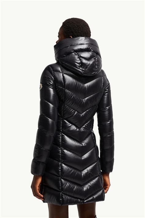 Black Marus Hooded Geometric-Quilted Long Down Jacket - Long Jackets ...