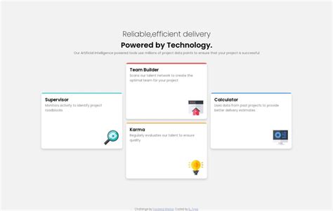 4 Card Feature Using HTML CSS JS 的图像结果