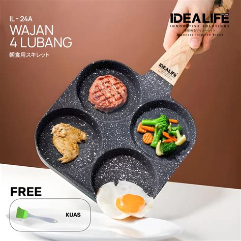 Idealife - Egg Pan Granite Diecast - Non-Stick Egg Pan - 4 Hole (IL ...
