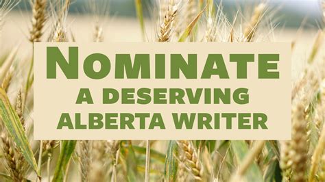 Nominate a Deserving Alberta Writer - Read Alberta