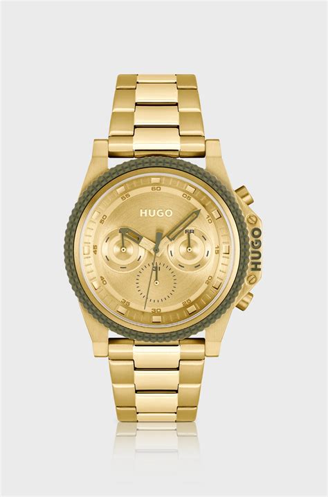 HUGO - Link-bracelet watch with gold-tone dial - Gold