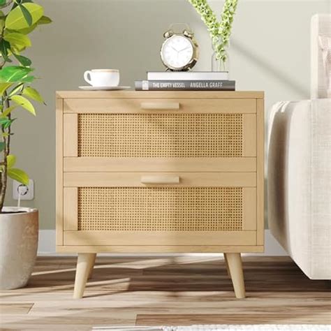 Irontar Rattan Nightstand with 2 Drawers, Bedside India | Ubuy