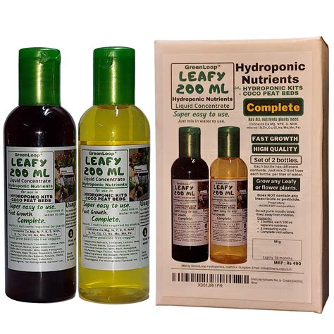 Greenloop Hydroponic Nutrients Leafy 200Ml, Ready 200Ml Liquid ...