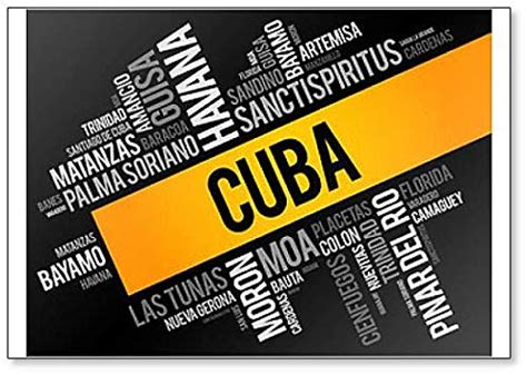 Buy List of Cities and Towns in Cuba, Word Cloud Collage Fridge Magnet ...