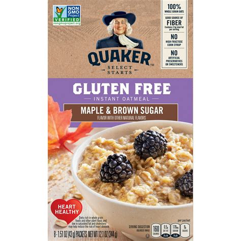 Quaker Instant Oatmeal, Gluten Free, Maple Brown Sugar, 8 Packets - itFRESH