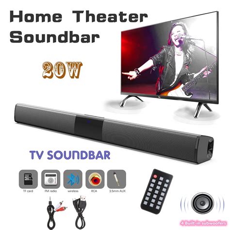 Buy Sound Bar, 22 Inch Bluetooth TV Speaker with Remote & 4 Built-in ...