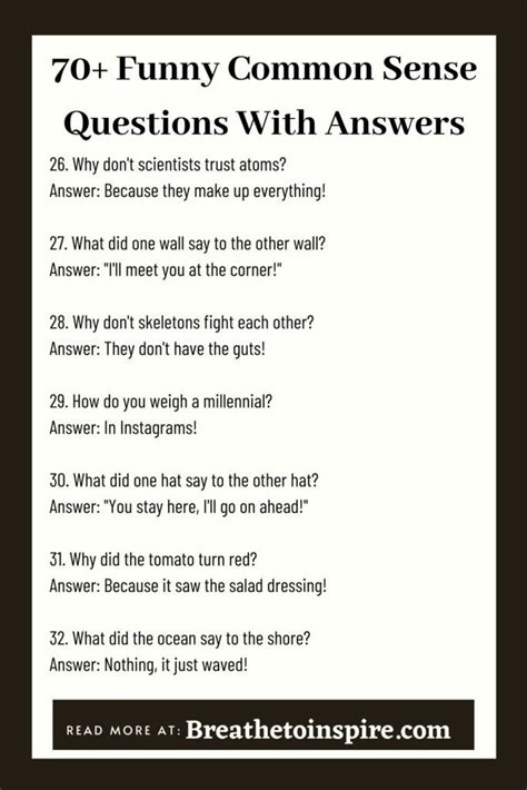 Image result for Common-Sense Questions with Answers