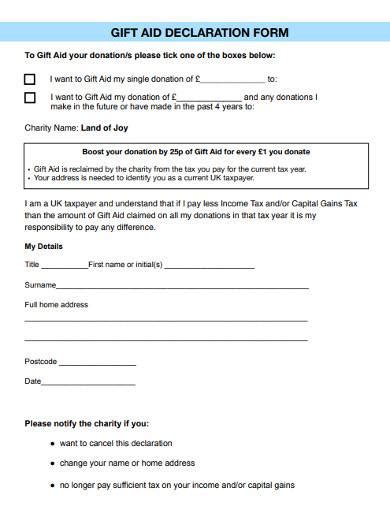 Image result for Downloadable Gift Aid Form