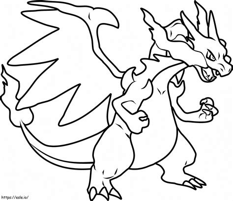 Mega Charizard X boyama