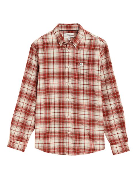 Buy Flannel Brushed Cotton Check Shirt at Marks & Spencer