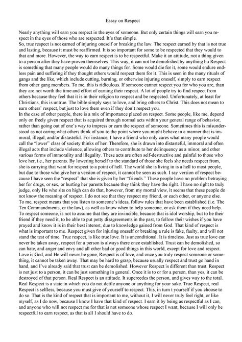 Essay on Respect | Respect Essay Topics, Essay on Disrespect, Trust ...