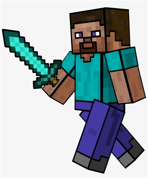 Clip Free Minecraft Steve Clipart - Minecraft Steve Holding Diamond ...
